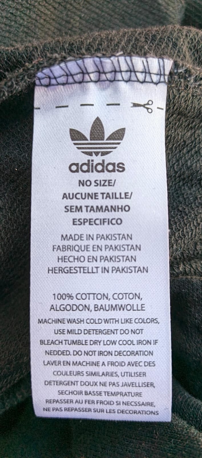 ADIDAS MEN PREMIUM FRENCH TERRY ELASTIC WAISTBAND STYLISH JOGGING PANTS — Care label