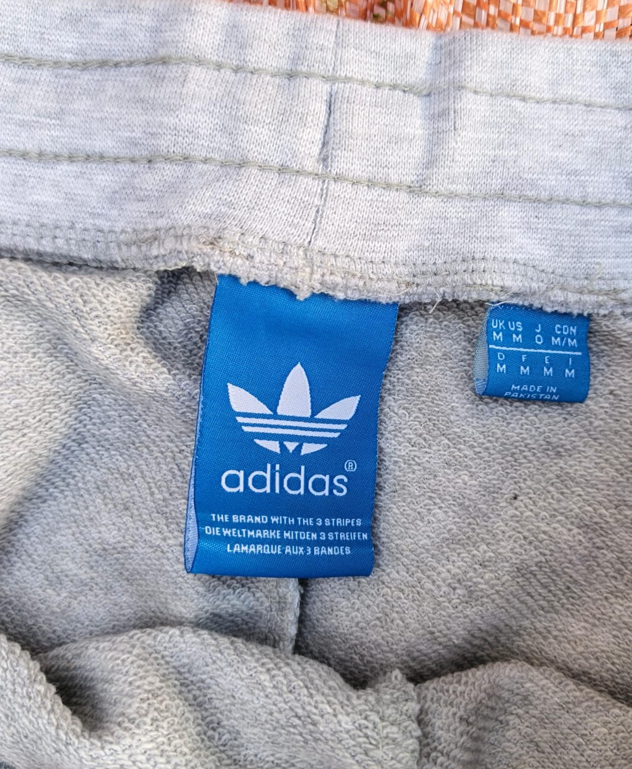 ADIDAS MEN PREMIUM FRENCH TERRY ELASTIC WAISTBAND STYLISH JOGGING PANTS — Brand label