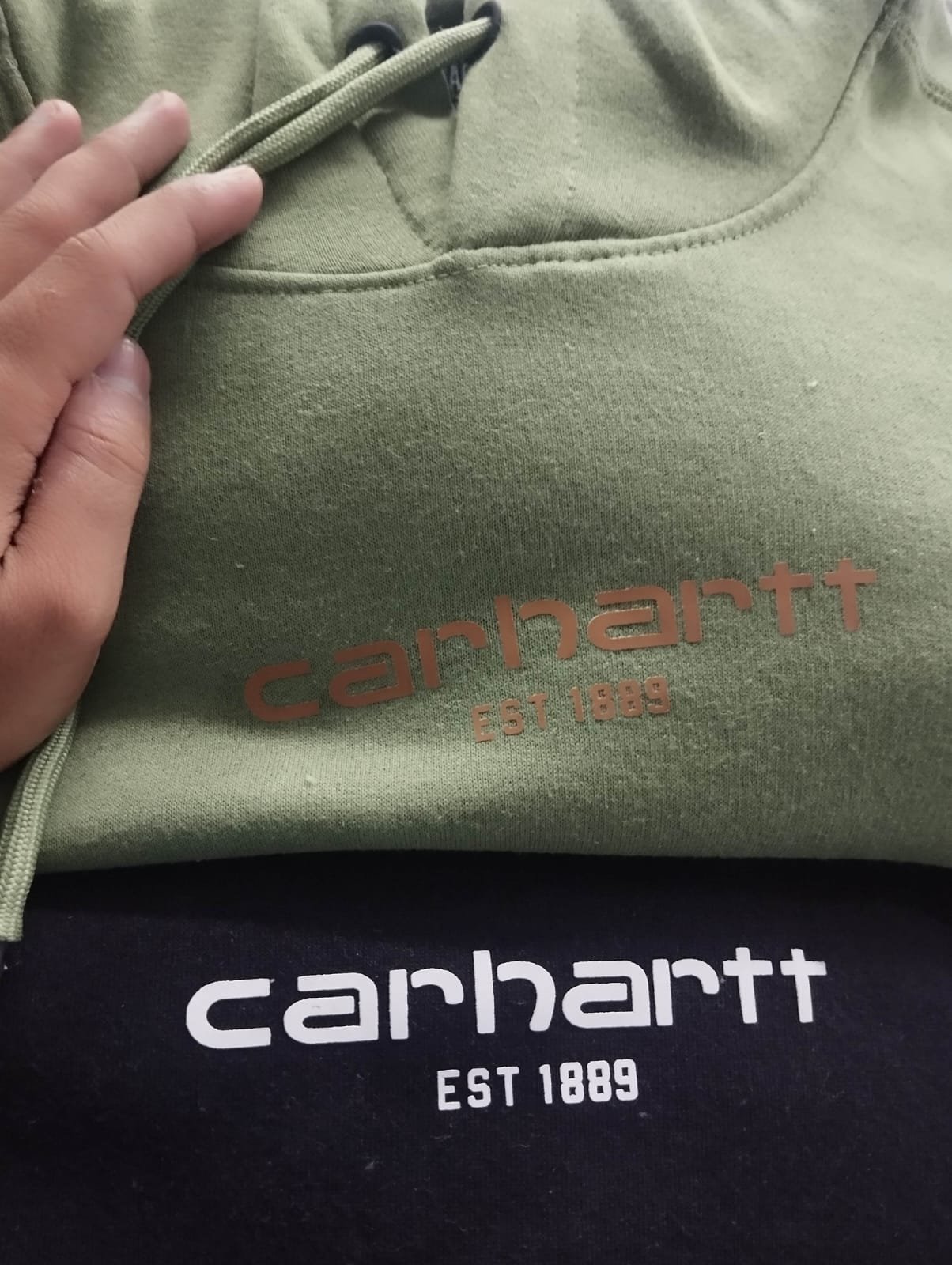 CARHARTT MEN SOFT HEAVY FLEECE RIBBED HEM & CUFF PULLOVER STYLE HOODIES — Print detail