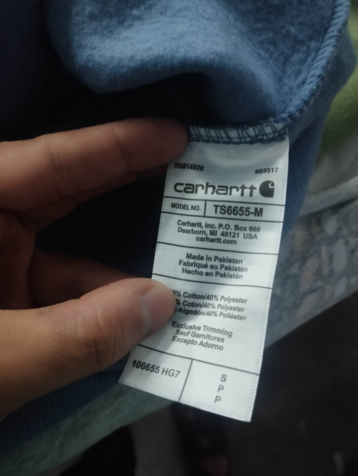 CARHARTT MEN SOFT HEAVY FLEECE RIBBED HEM & CUFF PULLOVER STYLE HOODIES — RN number