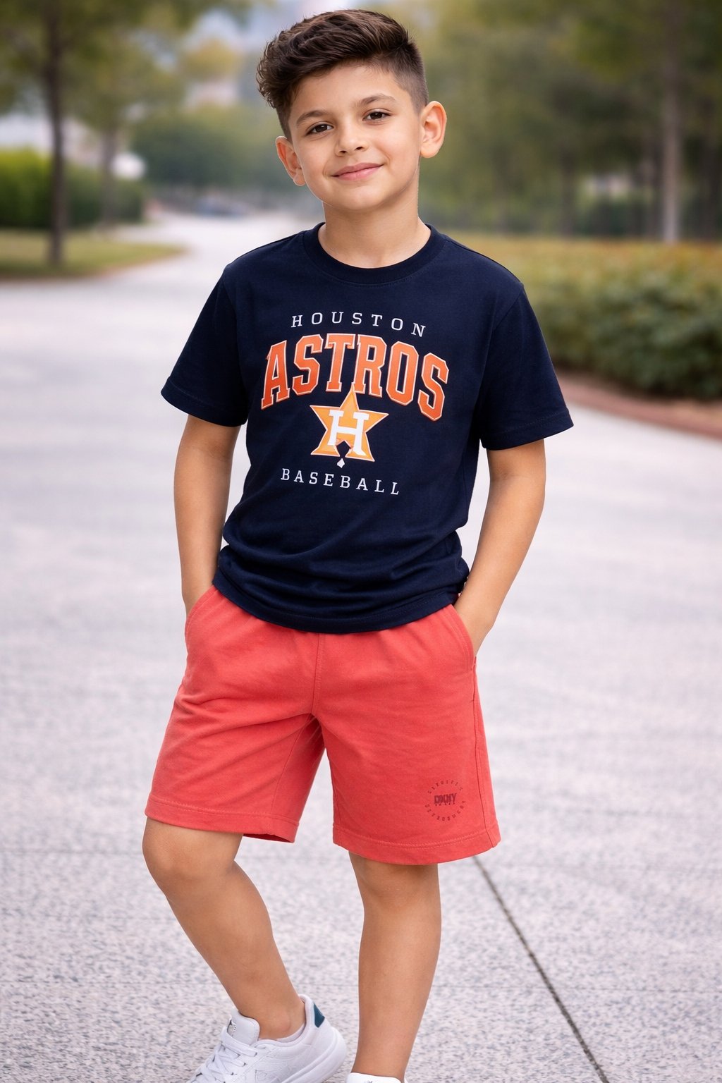 DKNY BOYS CLASSIC FRENCH TERRY ELASTIC WAISTBAND SHORTS