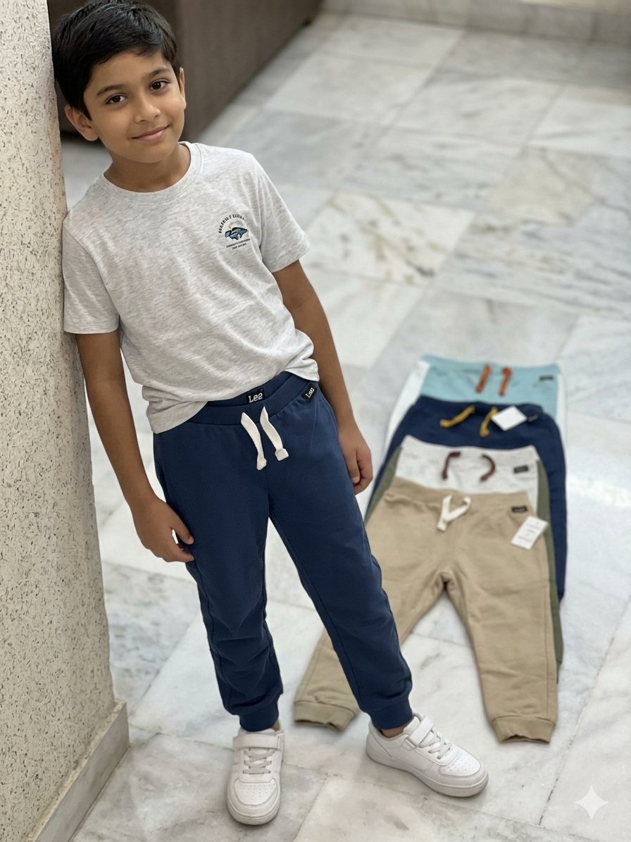 LEE KIDS BOYS SOFT FLEECE ELASTIC WAISTBAND JOGGING PANTS