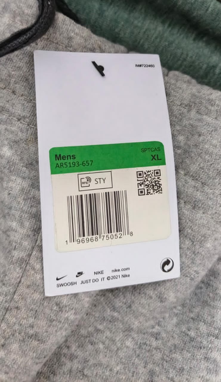 NIKE MEN SOFT FLEECE ELASTIC WAISTBAND PRINTED JOGGING PANTS — Barcode
