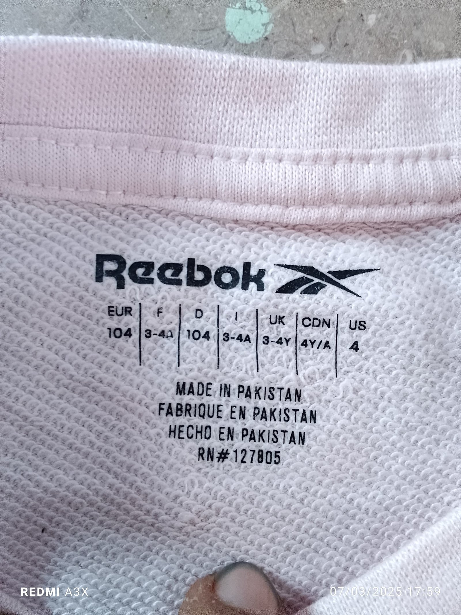 REEBOK GIRLS PREMIUM FRENCH TERRY / FLEECE ELASTIC WAISTBAND SHORTS — Brand label
