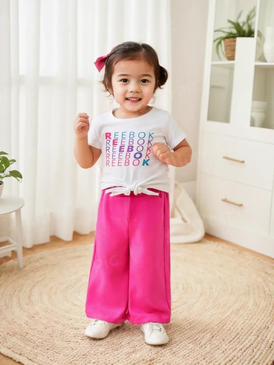REEBOK GIRLS SOFT AND BREATHABLE JERSEY FEATURES ICONIC REEBOK T-SHIRTS