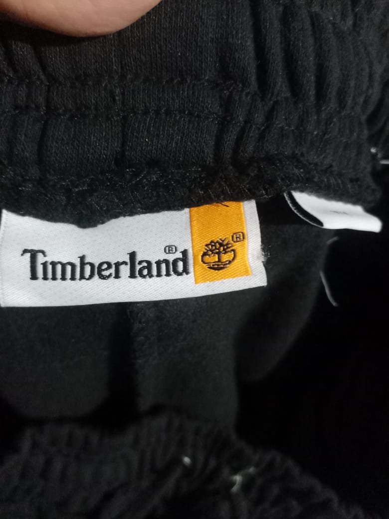 TIMBERLAND MEN SOFT FLEECE ELASTIC WAISTBAND SHORTS — Brand label