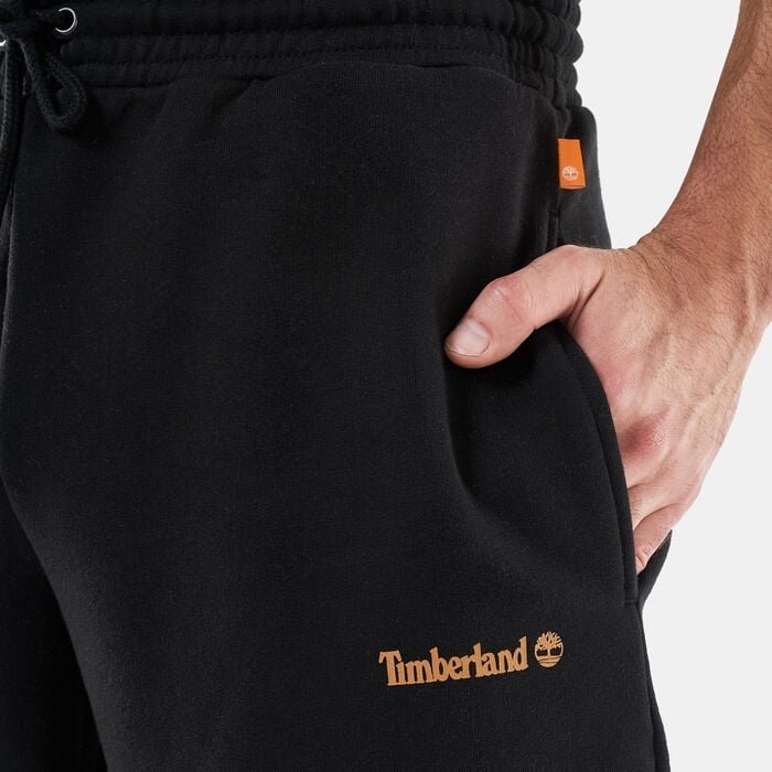 TIMBERLAND MEN SOFT FLEECE ELASTIC WAISTBAND SHORTS — Logo detail