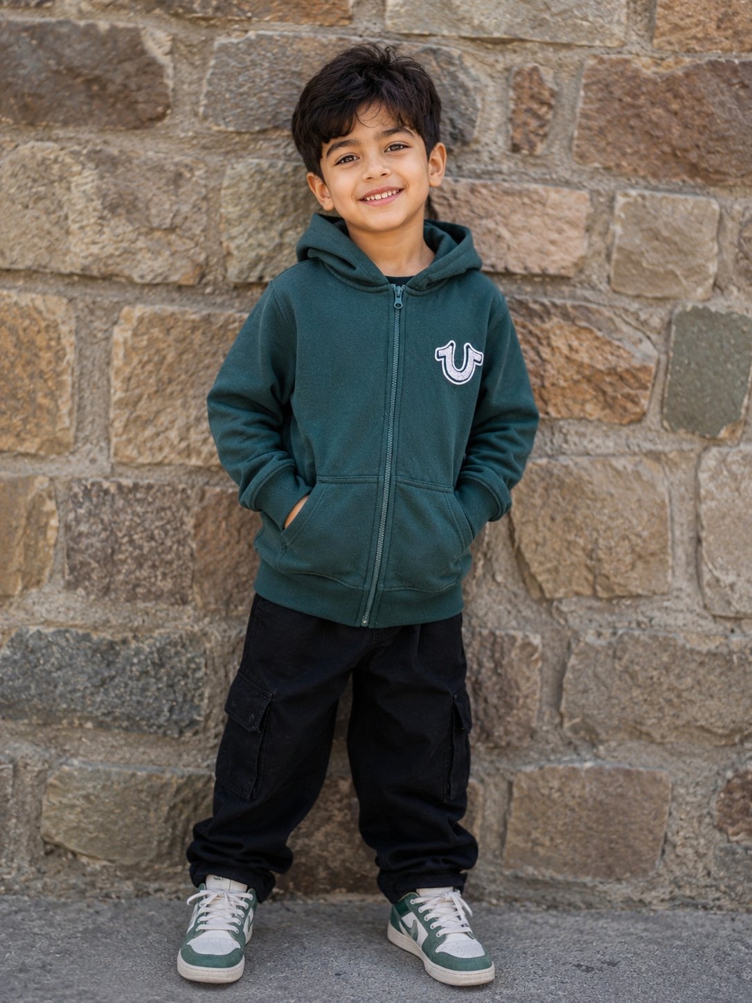TRUE RELIGION BOYS SOFT FLEECE RIBBED HEM & CUFF ZIPPER HOODIES