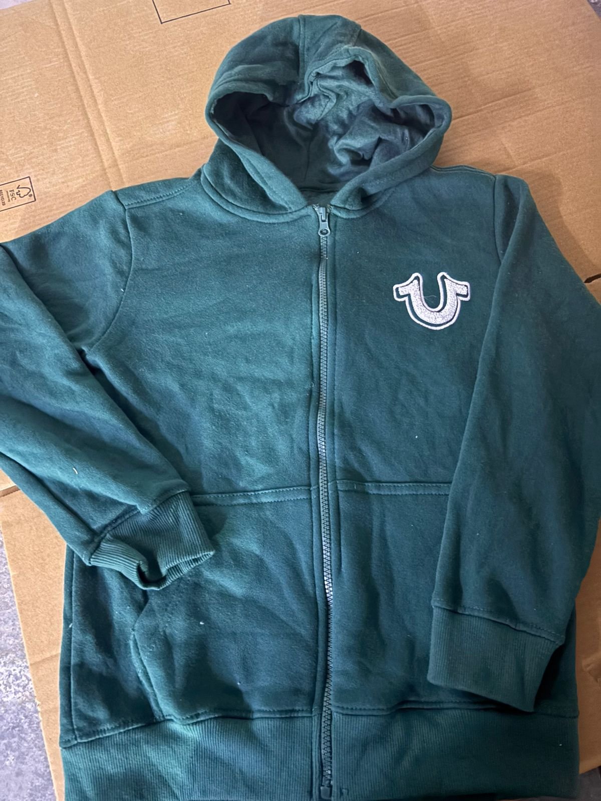 TRUE RELIGION BOYS SOFT FLEECE RIBBED HEM & CUFF ZIPPER HOODIES