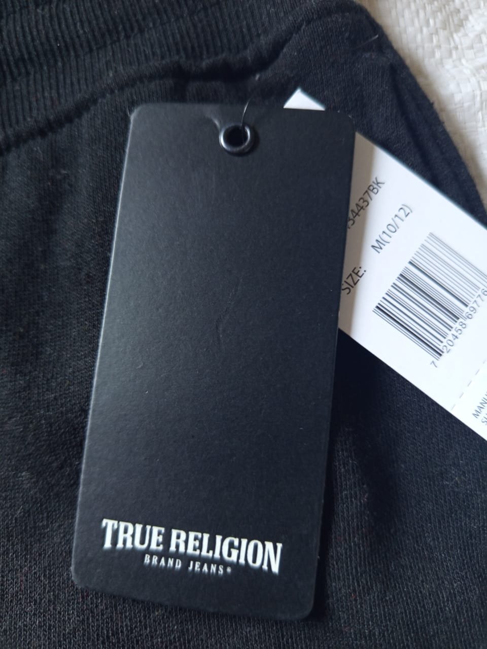 TRUE RELIGION KIDS BOYS SOFT FLEECE ELASTIC WAISTBAND PRINTED JOGGING PANTS — Label card