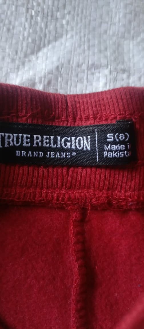 TRUE RELIGION KIDS BOYS SOFT FLEECE ELASTIC WAISTBAND PRINTED JOGGING PANTS — Brand label
