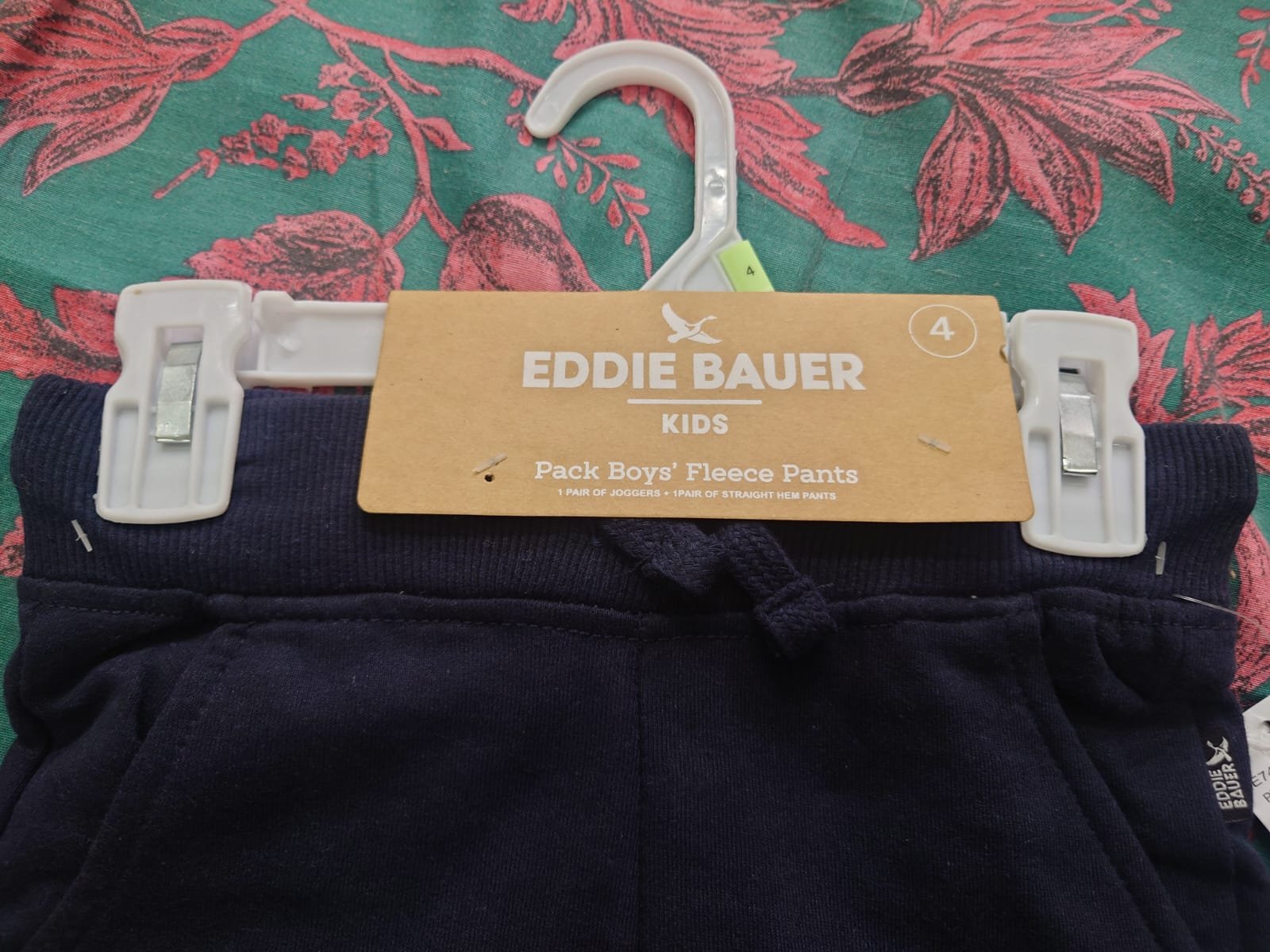 WEATHERPROOF / EDDIE BAUER BOYS SOFT FLEECE ELASTIC WAISTBAND JOGGING PANTS — Label card